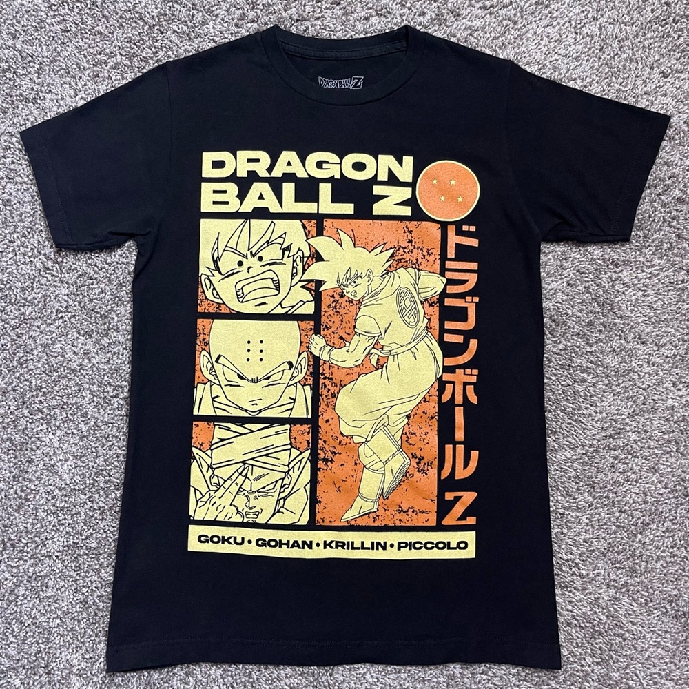 Dragon Ball Z Goku Krillin Piccolo Graphic T-Shirt Men's Size Small Black